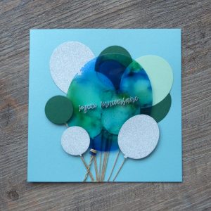 Carte anniversaire "Envolée de ballons"