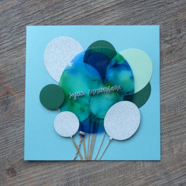 Carte anniversaire "Envolée de ballons"